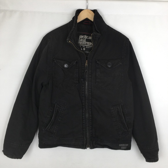 American Eagle Outfitters Other - Vintage American Eagle Barn Chore Coat Jacket Canvas Black Quilt Lined Mens L